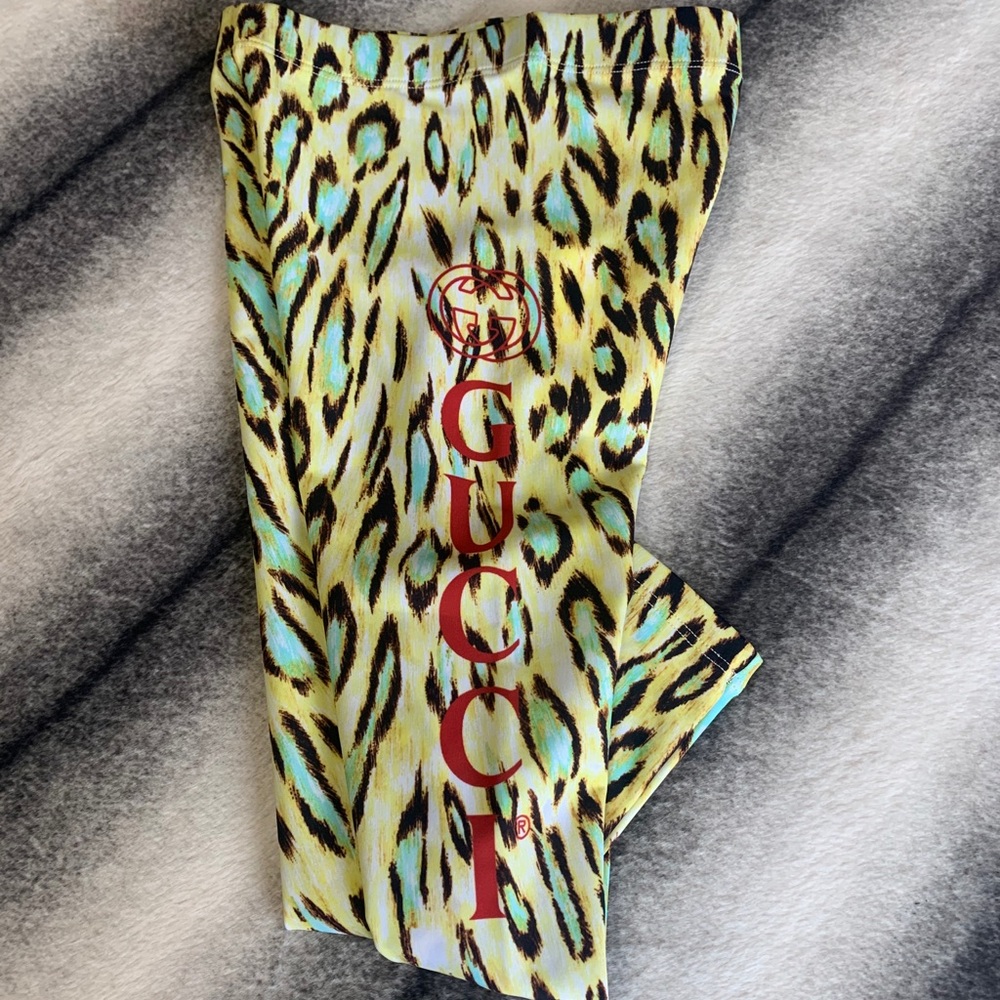 Gucci GG Gucci Logo Leo Leopard Leggings - Picture 6 of 12